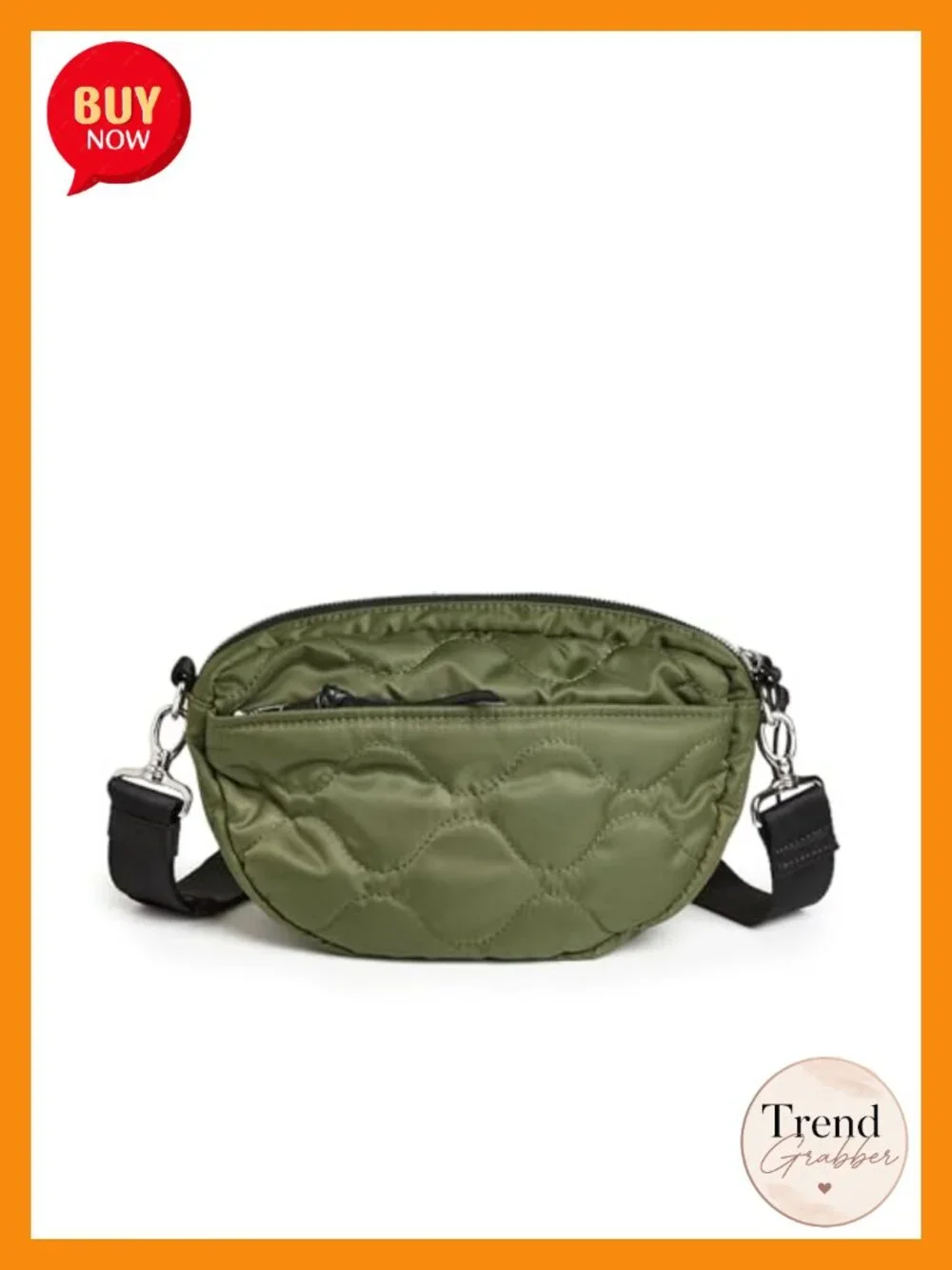 Water-Resistant Nylon Wave Quilted Crossbody Bag with 55